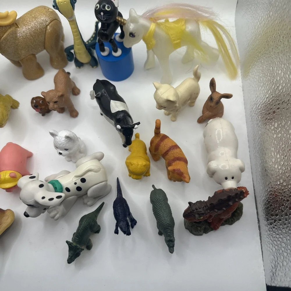 Mixed Animal Toy Figure Lot Farm Jungle Dinosaur Dog Cat Horse Unicorn Safari